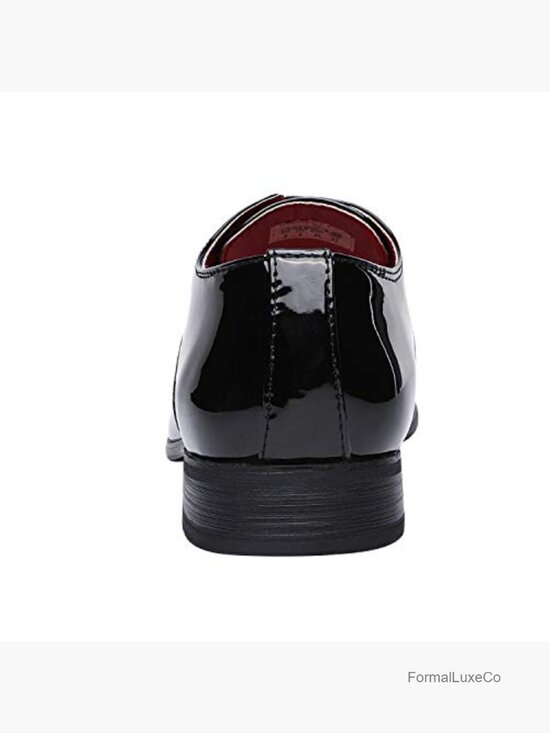 Men\'s Faux Patent Leather Tuxedo Oxford Dress Shoes Lace Up Formal